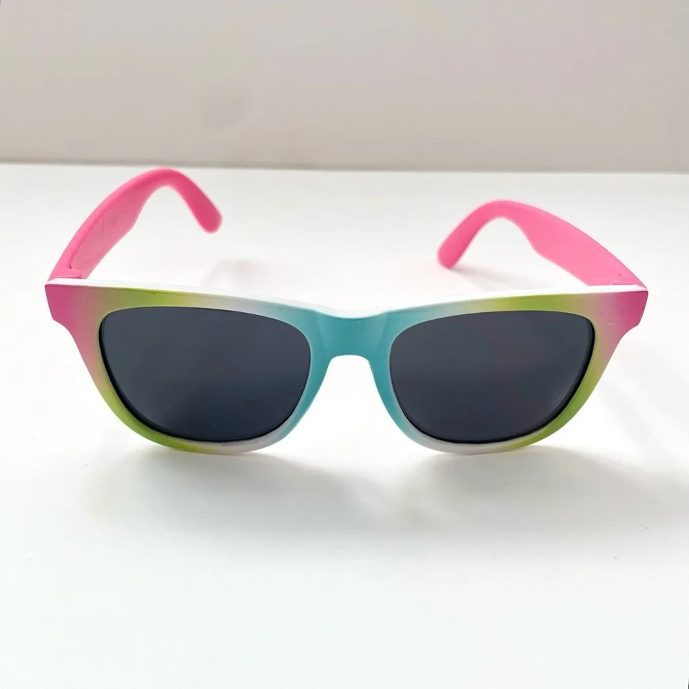 Girls Rainbow Sunglasses And Fuzzy Rainbow Unicorn Case Set!